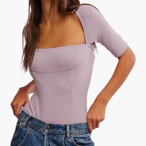 3086. Free People Everly Square Neck bodysuit